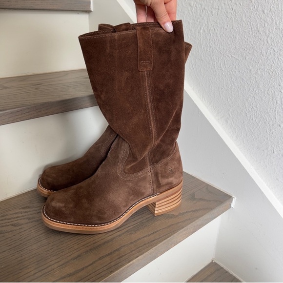 NWOB Frye Campus 12R Brown Leather Boots in Brown Brownie Suede - Picture 7 of 11